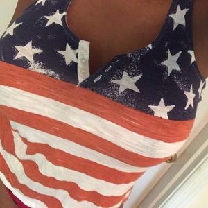 Red , white and blue flag shirt (racer back)